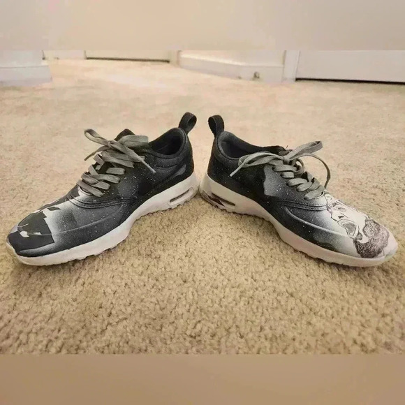 Nike Custom LeBron James Womens Sneakers Black Grey King Of Basketball Womens 6 - Picture 2 of 5